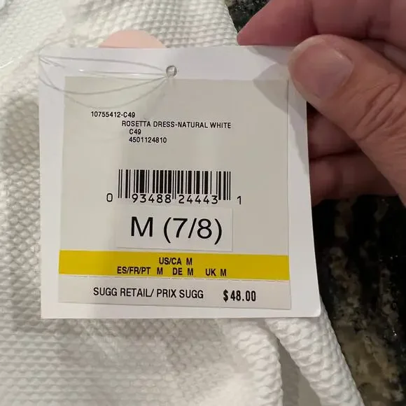 NWT Pappagallo Girls' Natural White Rosetta W/Floral Accent Shift Dress -M (7/8) - Picture 7 of 9